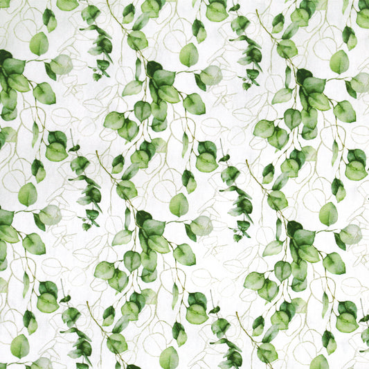 Dutch 'pressed leaves' cotton poplin