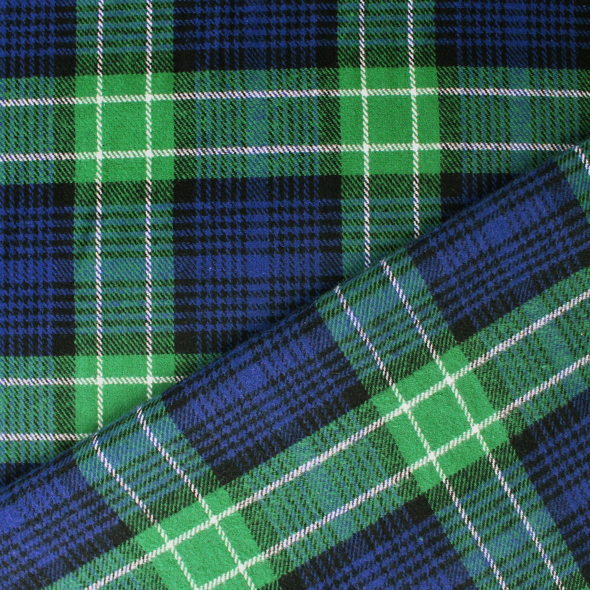 100% cotton mid-weight flannel - blue/green