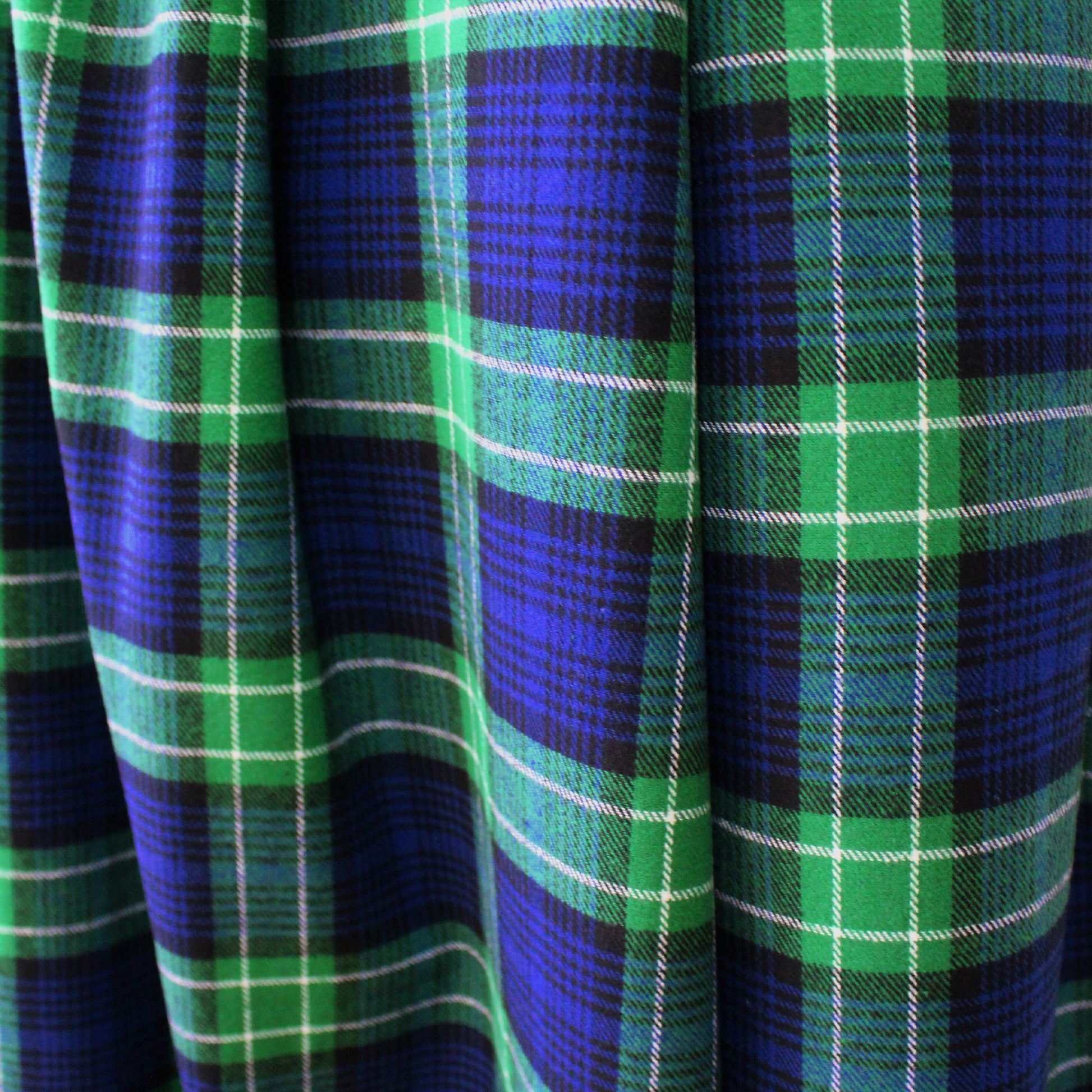 100% cotton mid-weight flannel - blue/green