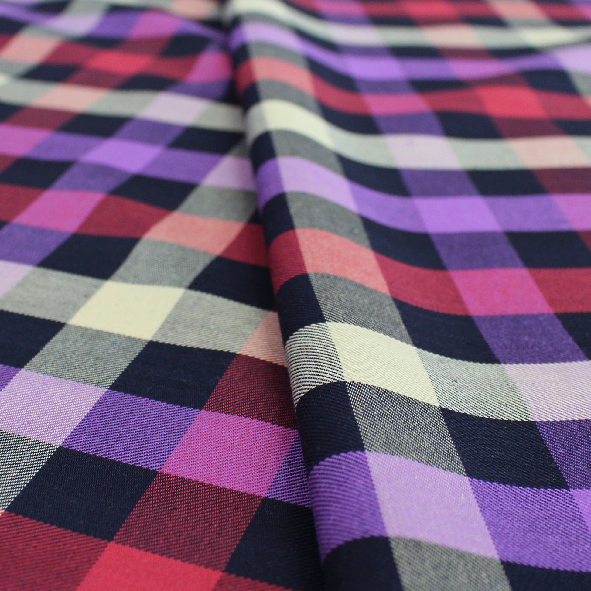 'softweave plaid' 100% cotton woven - dewberry