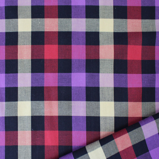 'softweave plaid' 100% cotton woven - dewberry
