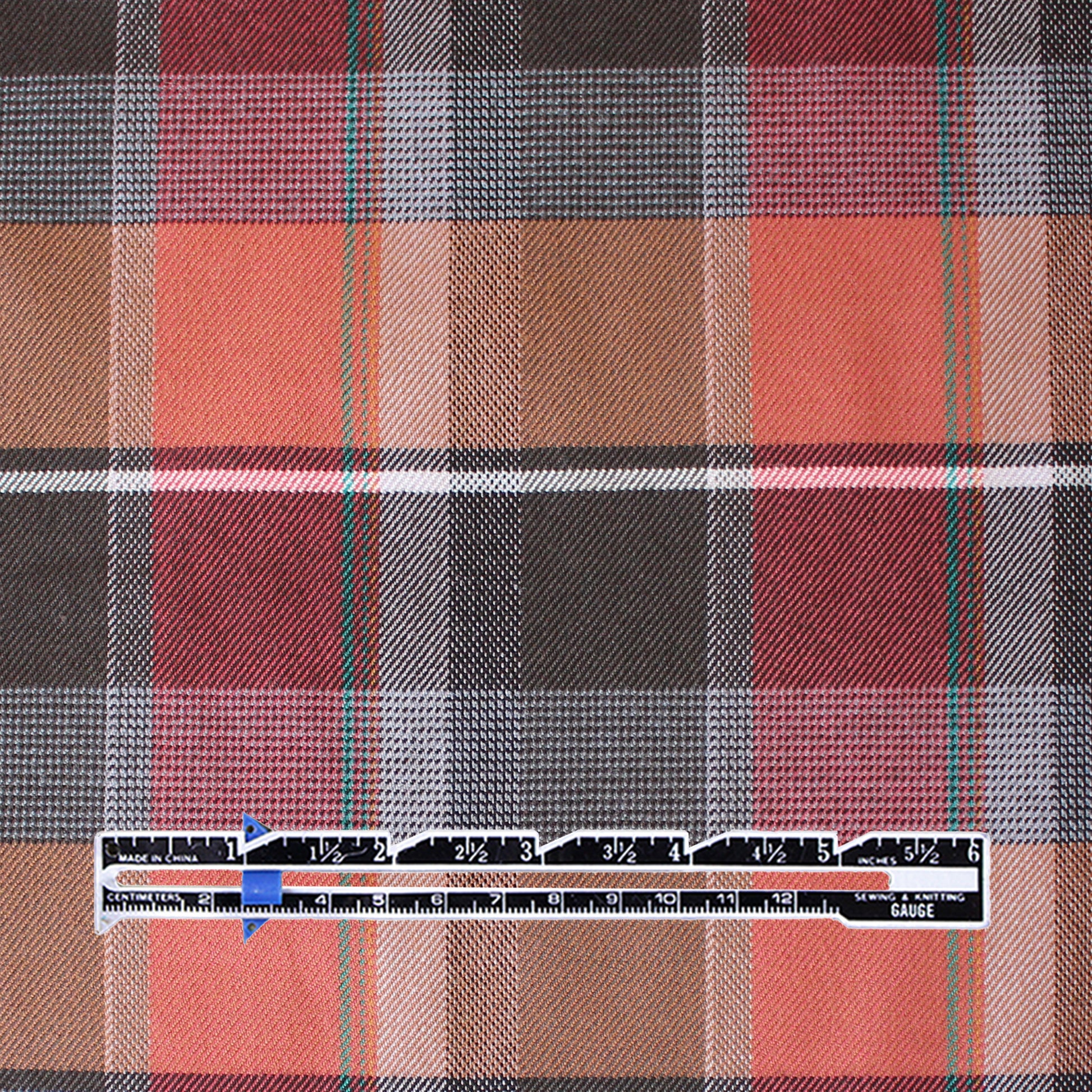 'softweave plaid' mid-weight stretch cotton twill - rosewood
