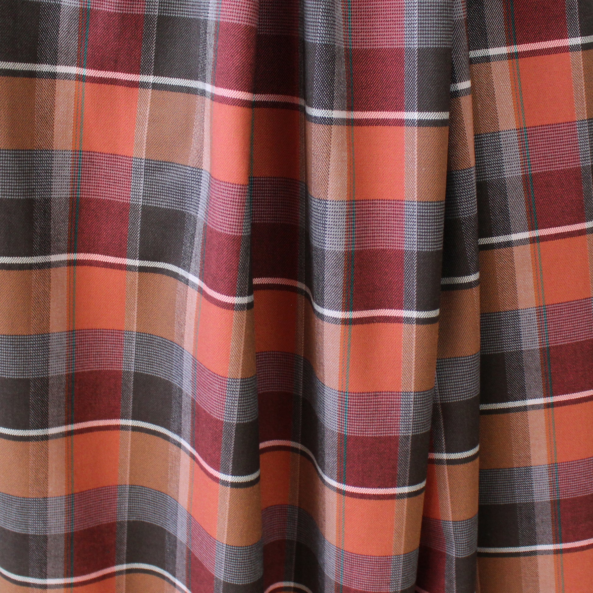 'softweave plaid' mid-weight stretch cotton twill - rosewood