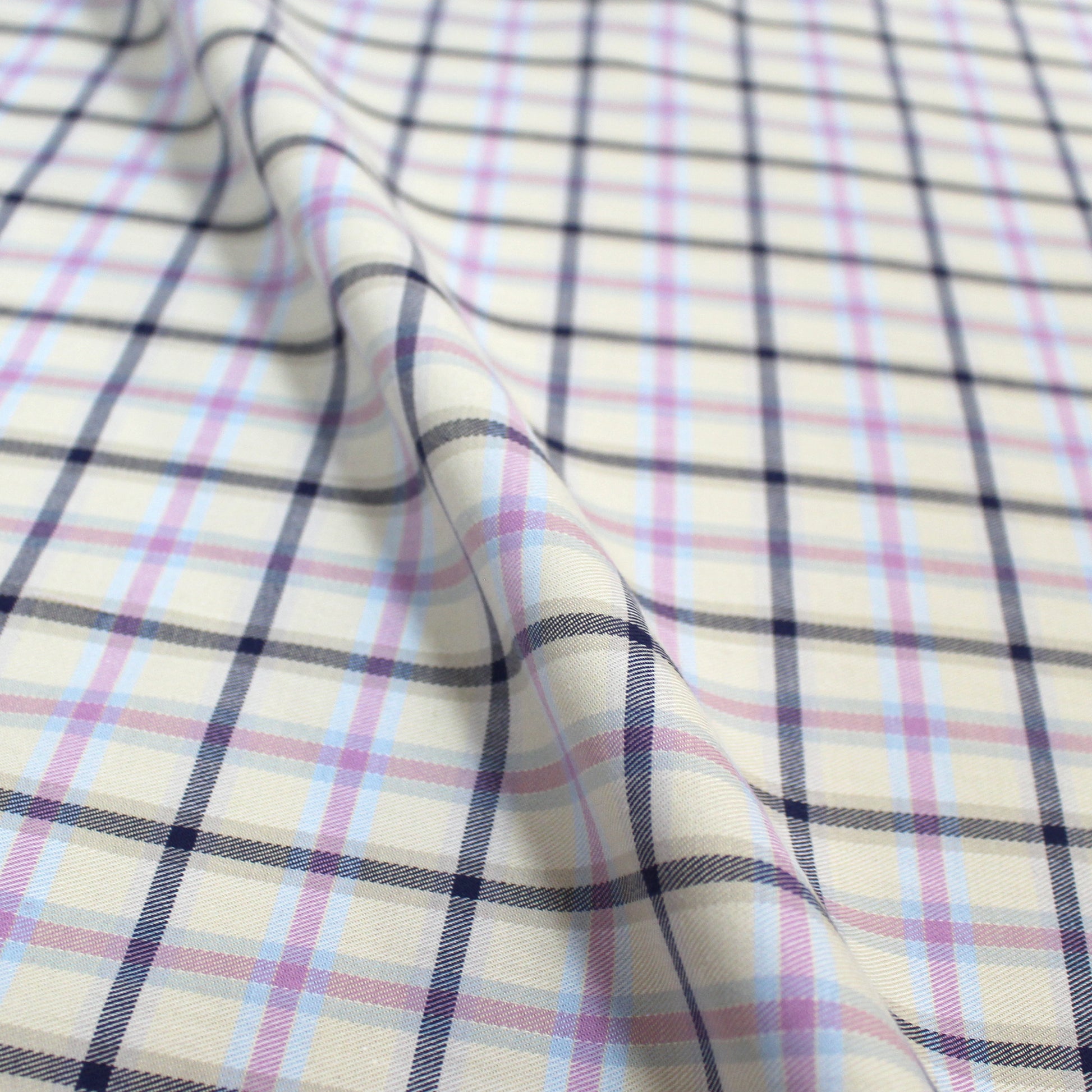 'softweave plaid' 100% cotton mid-weight woven - ecru