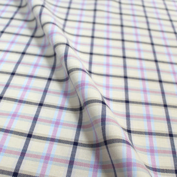 'softweave plaid' 100% cotton mid-weight woven - ecru