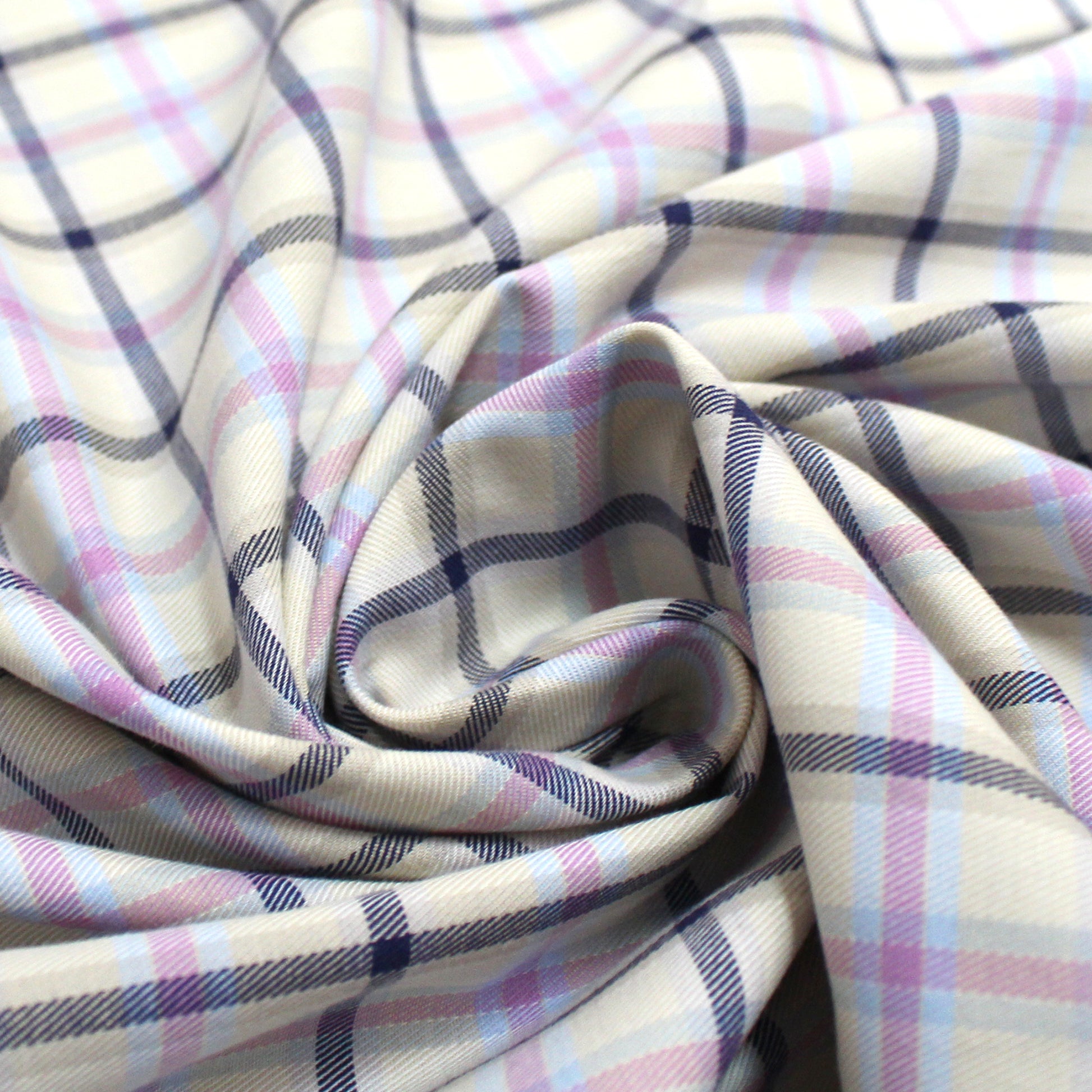 'softweave plaid' 100% cotton mid-weight woven - ecru
