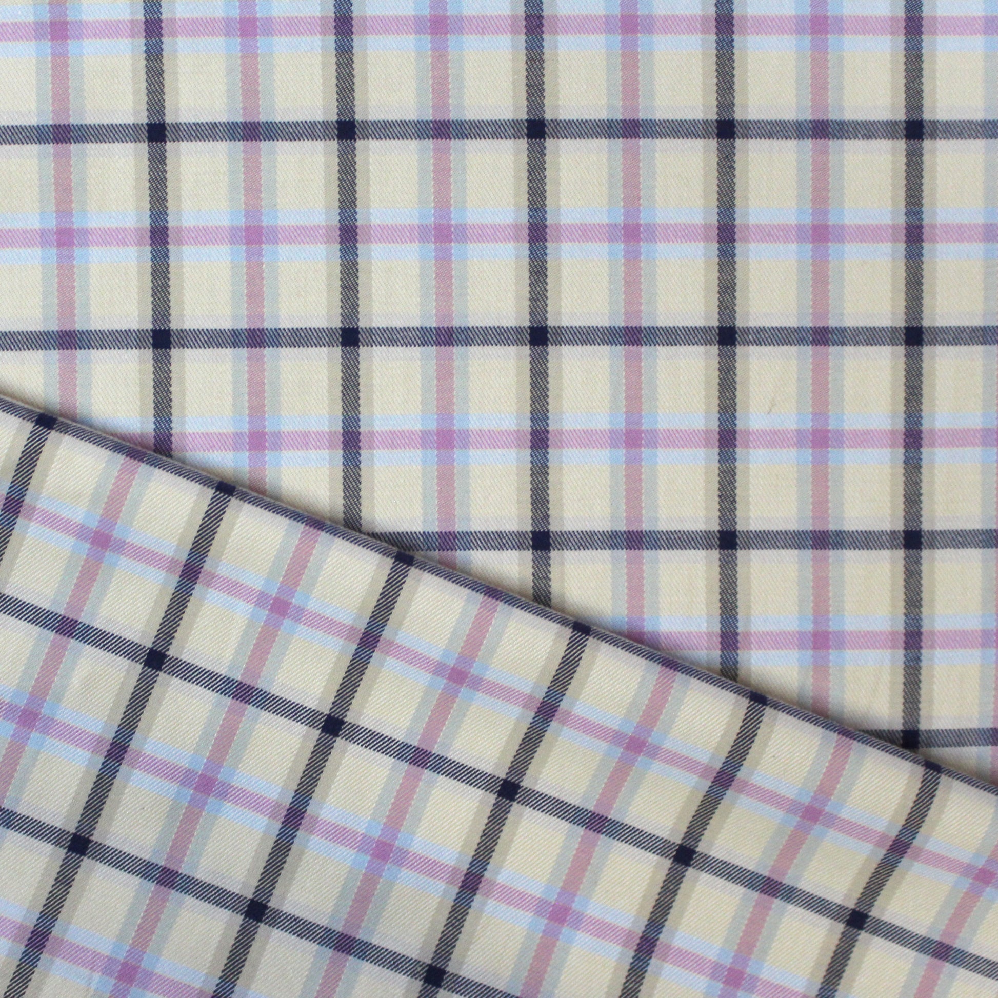 'softweave plaid' 100% cotton mid-weight woven - ecru