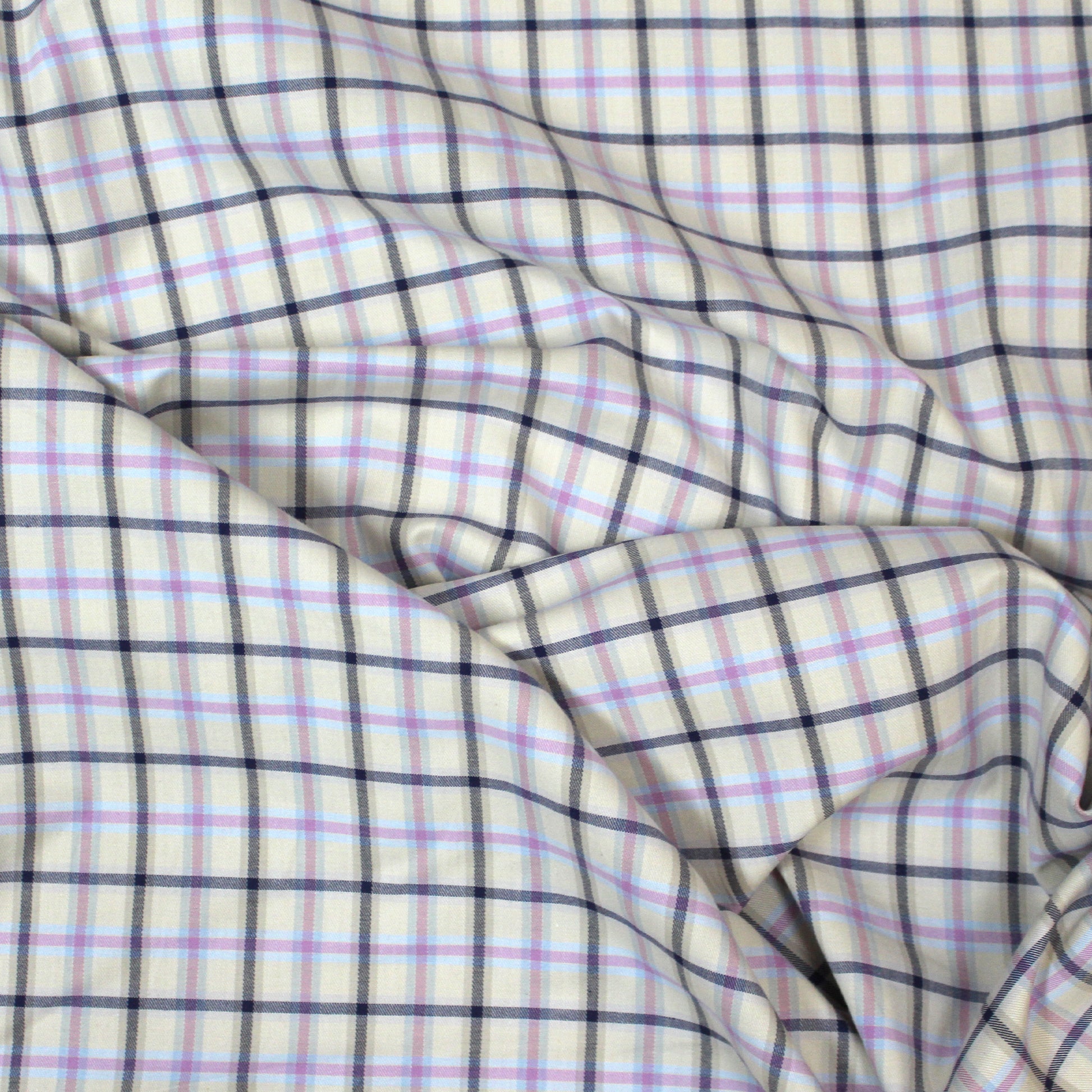 'softweave plaid' 100% cotton mid-weight woven - ecru