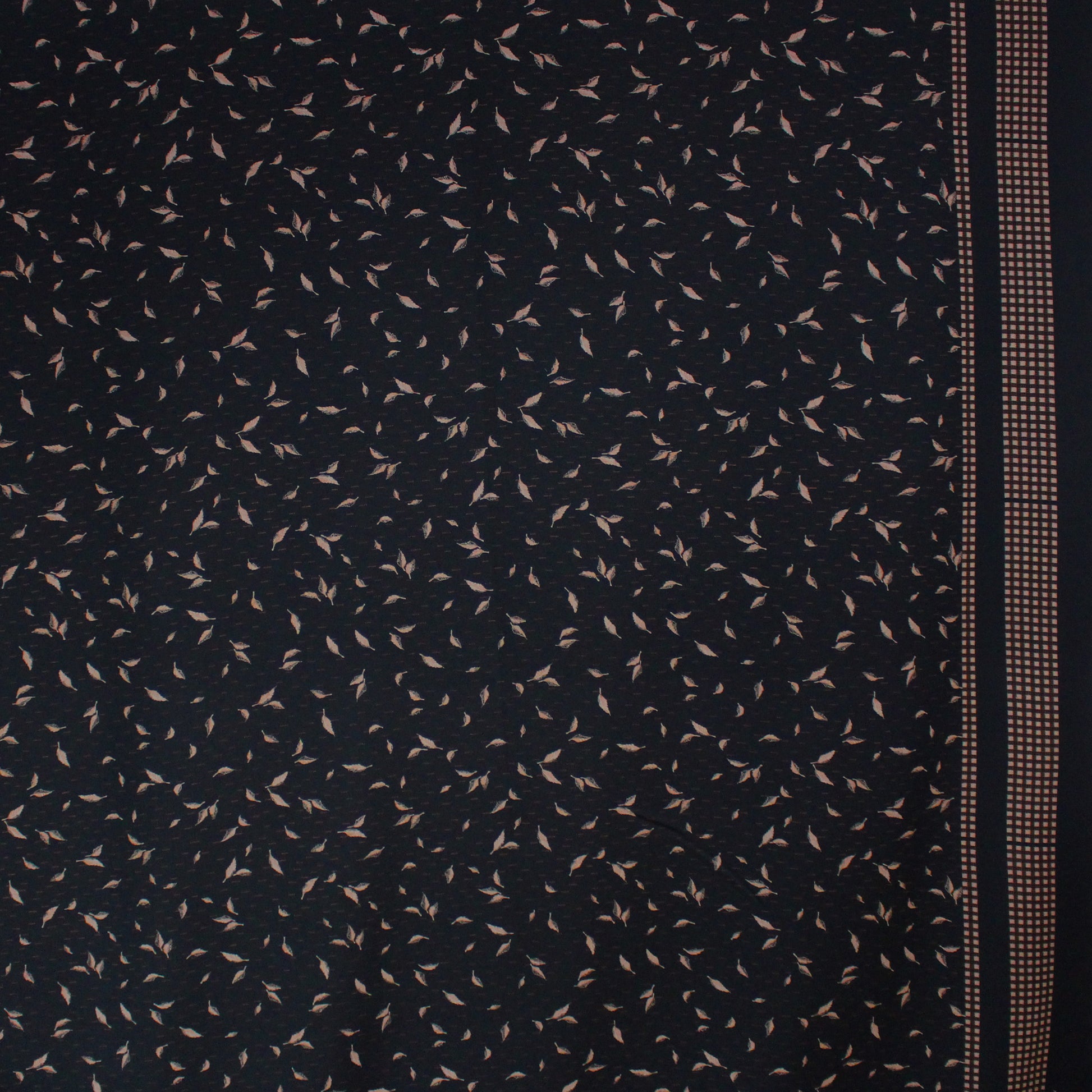 Italian 'fallen leaves' wool crepe border print