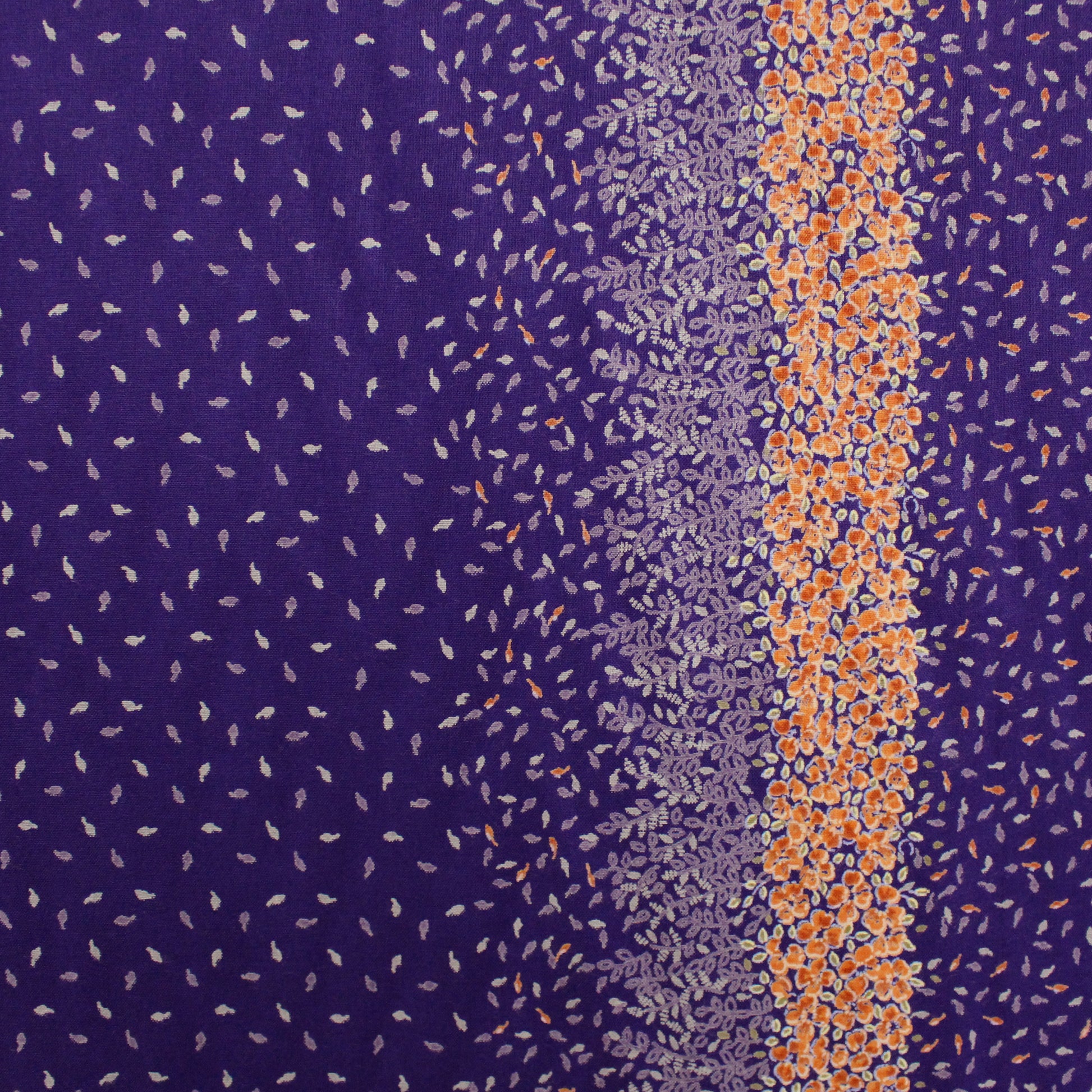 European 'petite leaf' viscose border print