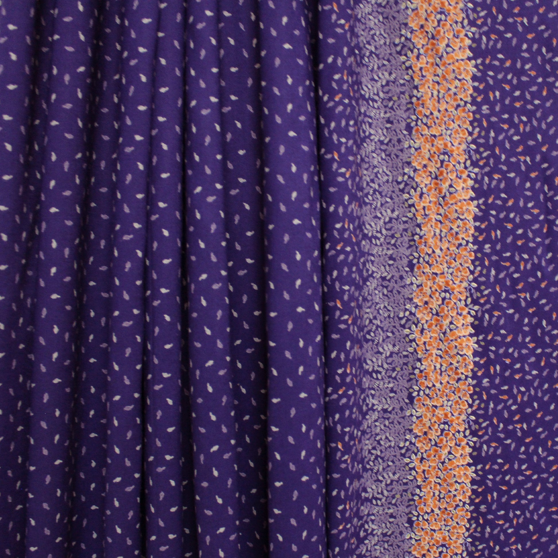 European 'petite leaf' viscose border print