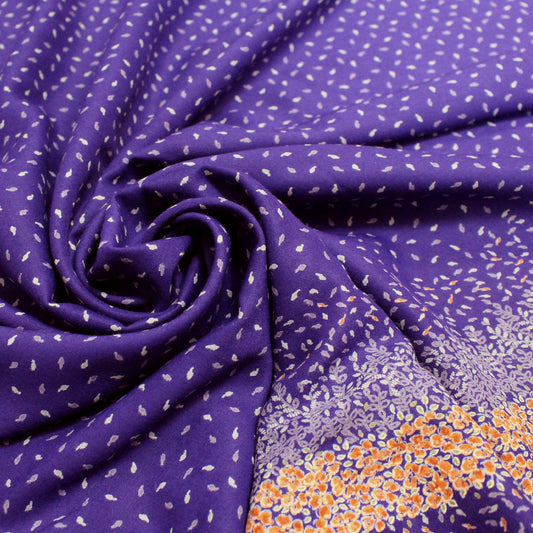 European 'petite leaf' viscose border print