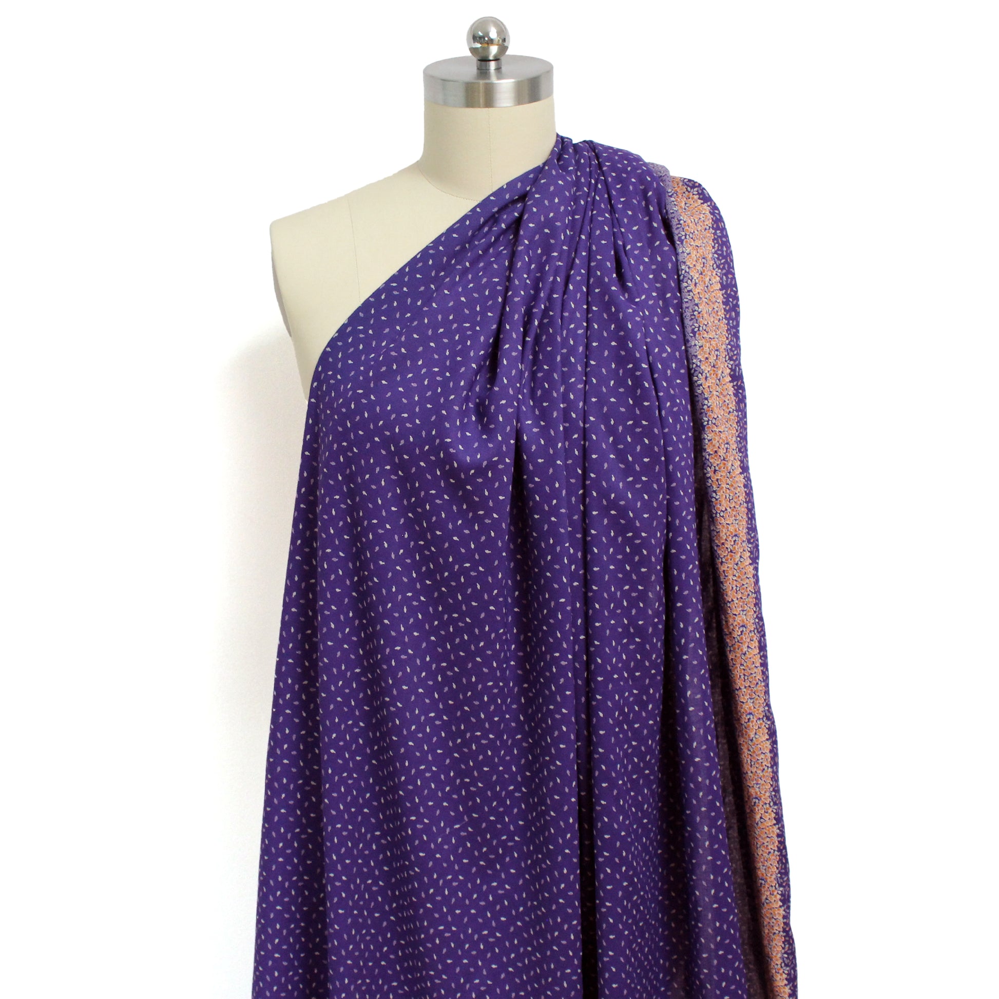 European 'petite leaf' viscose border print