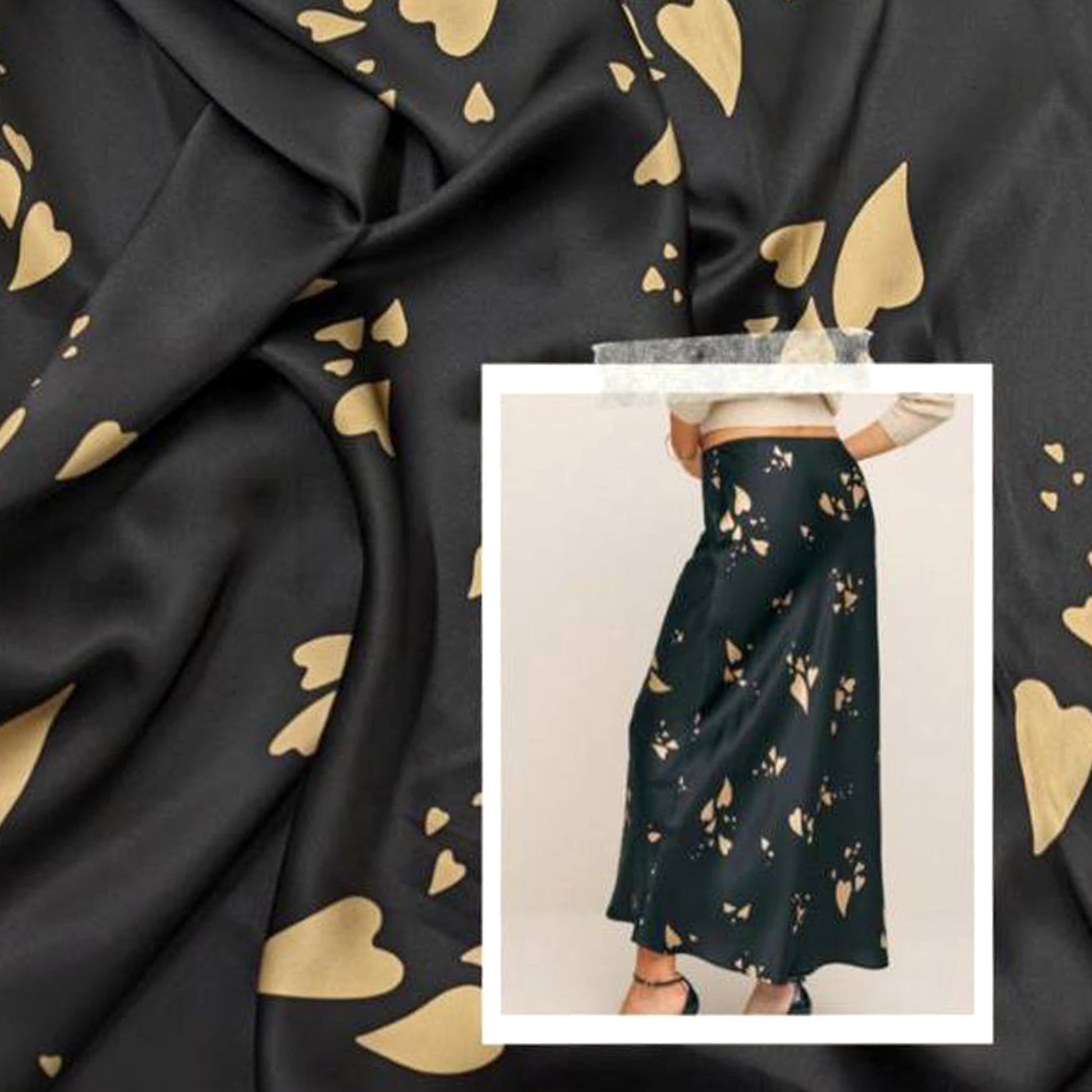 Ref0rmation 'champagne hearts' silk charmeuse