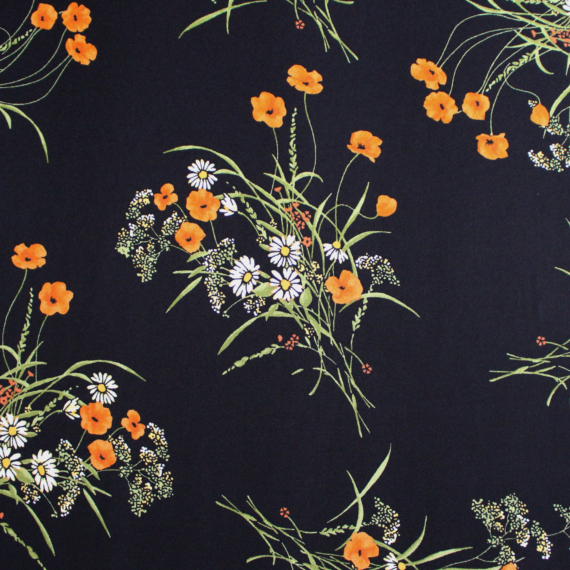 Ref0rmation 'besse' viscose crepe woven - black/persimmon