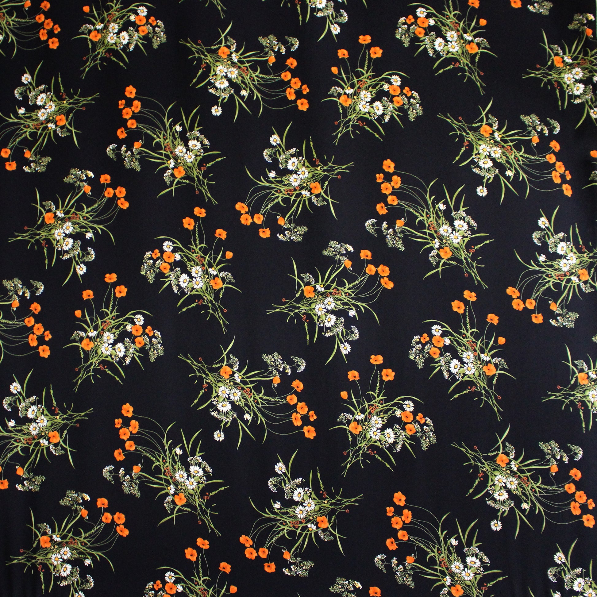 Ref0rmation 'besse' viscose crepe woven - black/persimmon