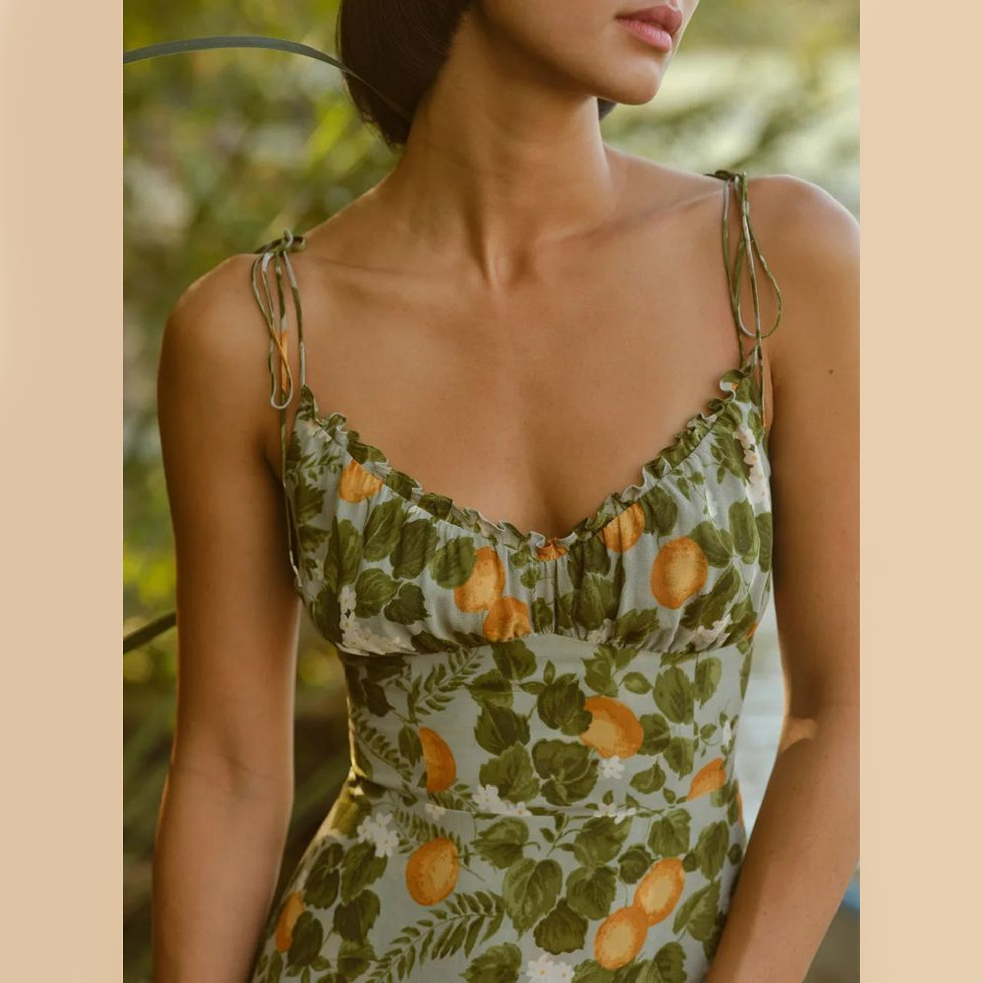 Ref0rmation 'orange grove' viscose georgette