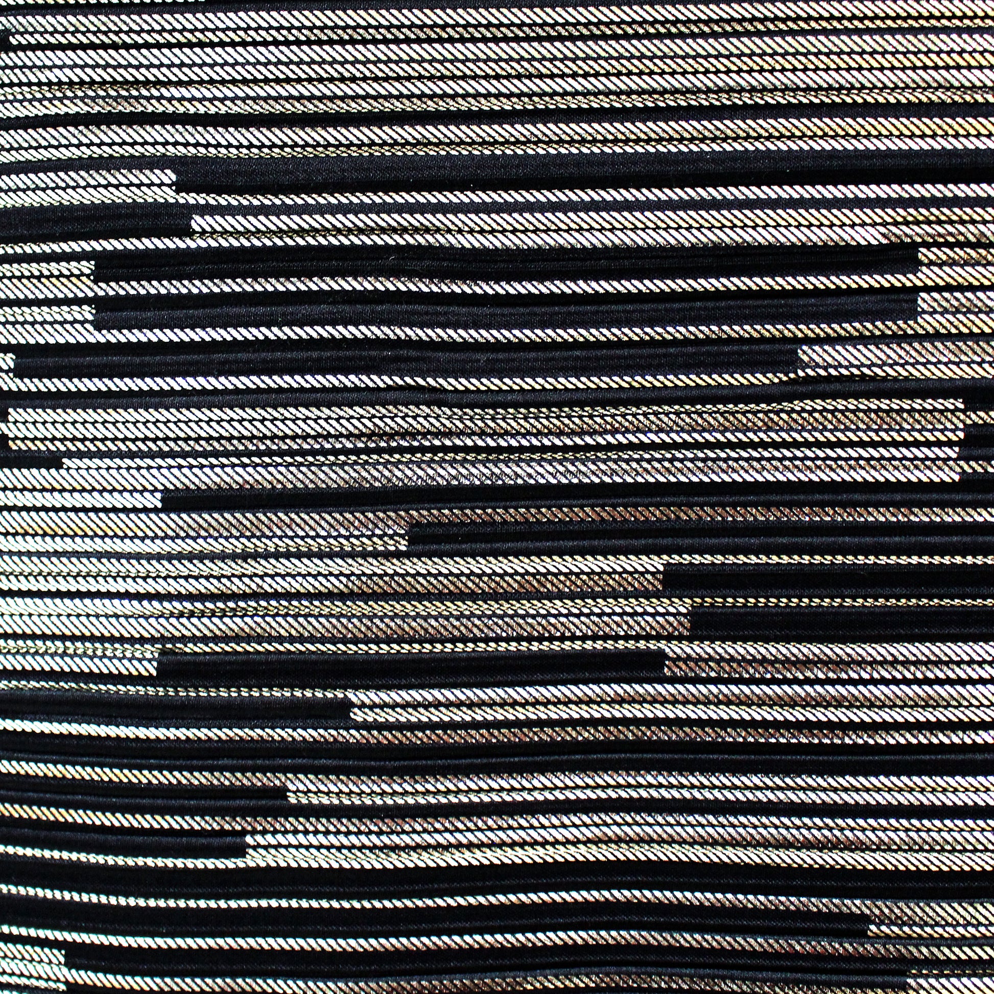 French stretch novelty plisse - black/white gold