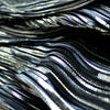 French stretch novelty plisse - black/white gold