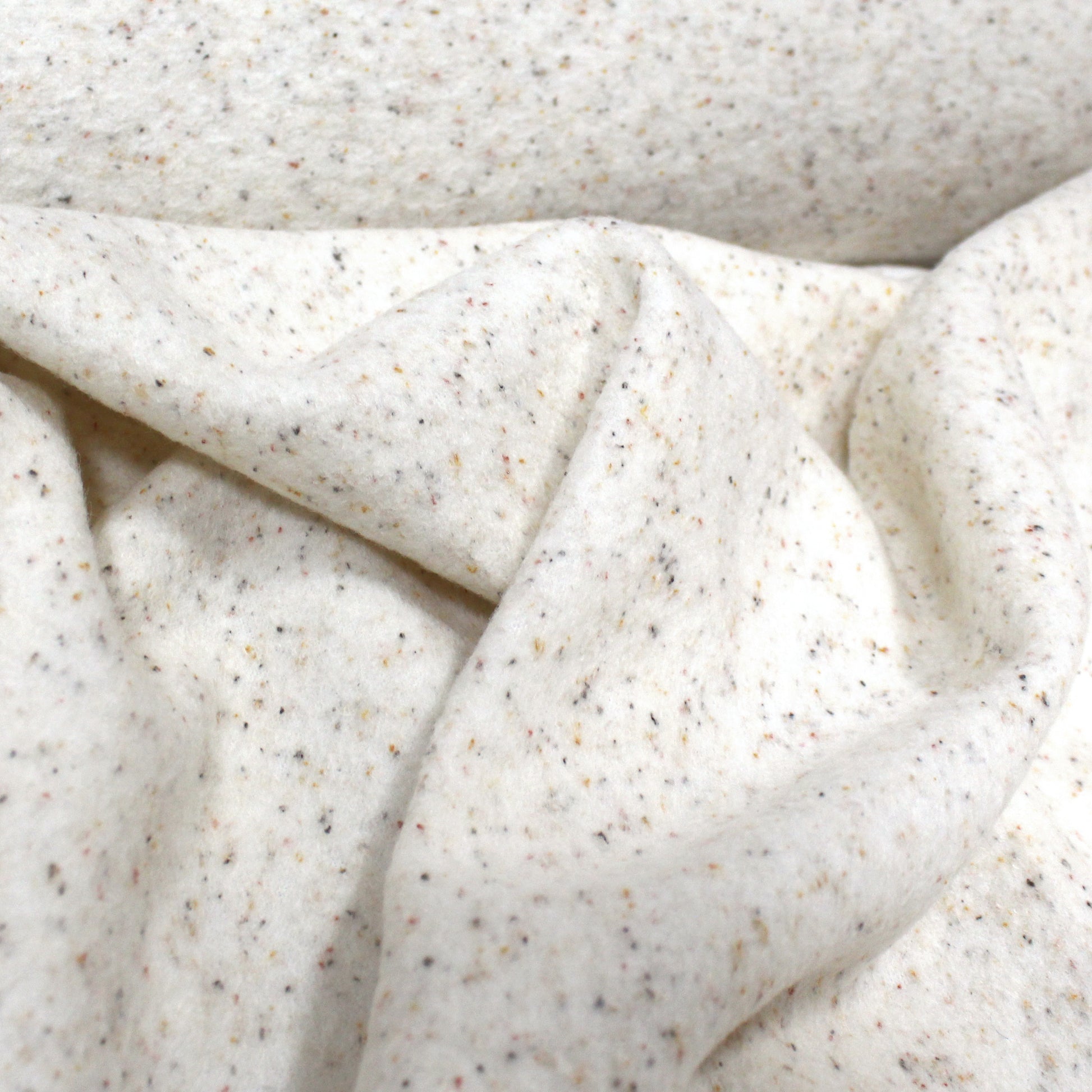 Italian 'warm speckle' boiled wool coating - winter white