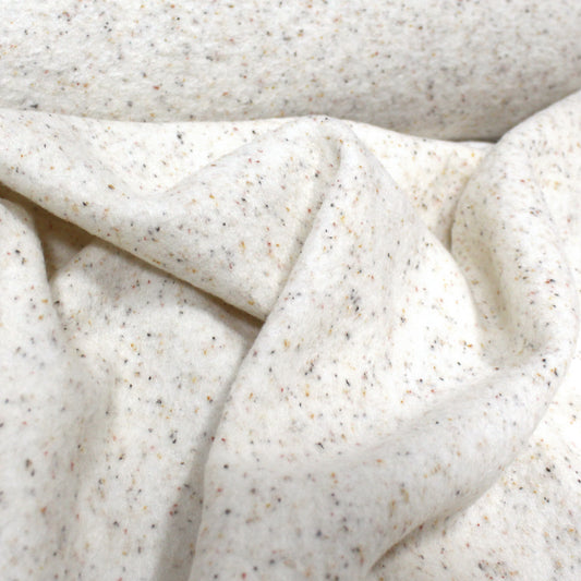 Italian 'warm speckle' boiled wool coating - winter white