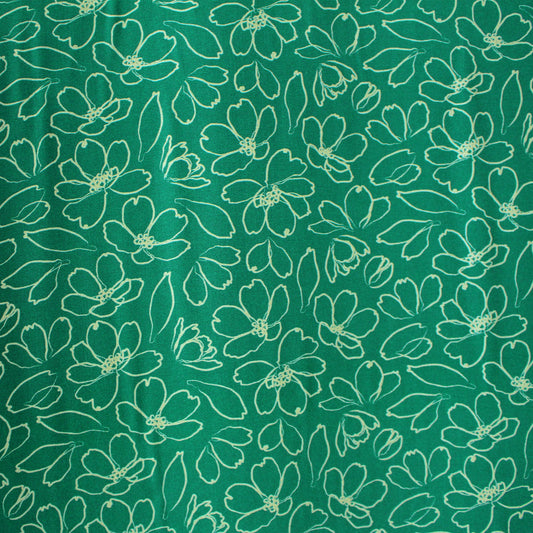 'daisy line' drapey viscose woven - ivy/sage