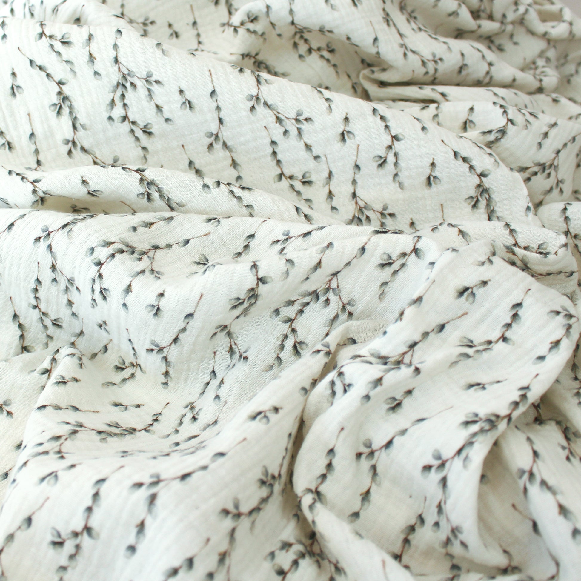 Dutch cotton double gauze, Oeko-Tex certified - willow buds