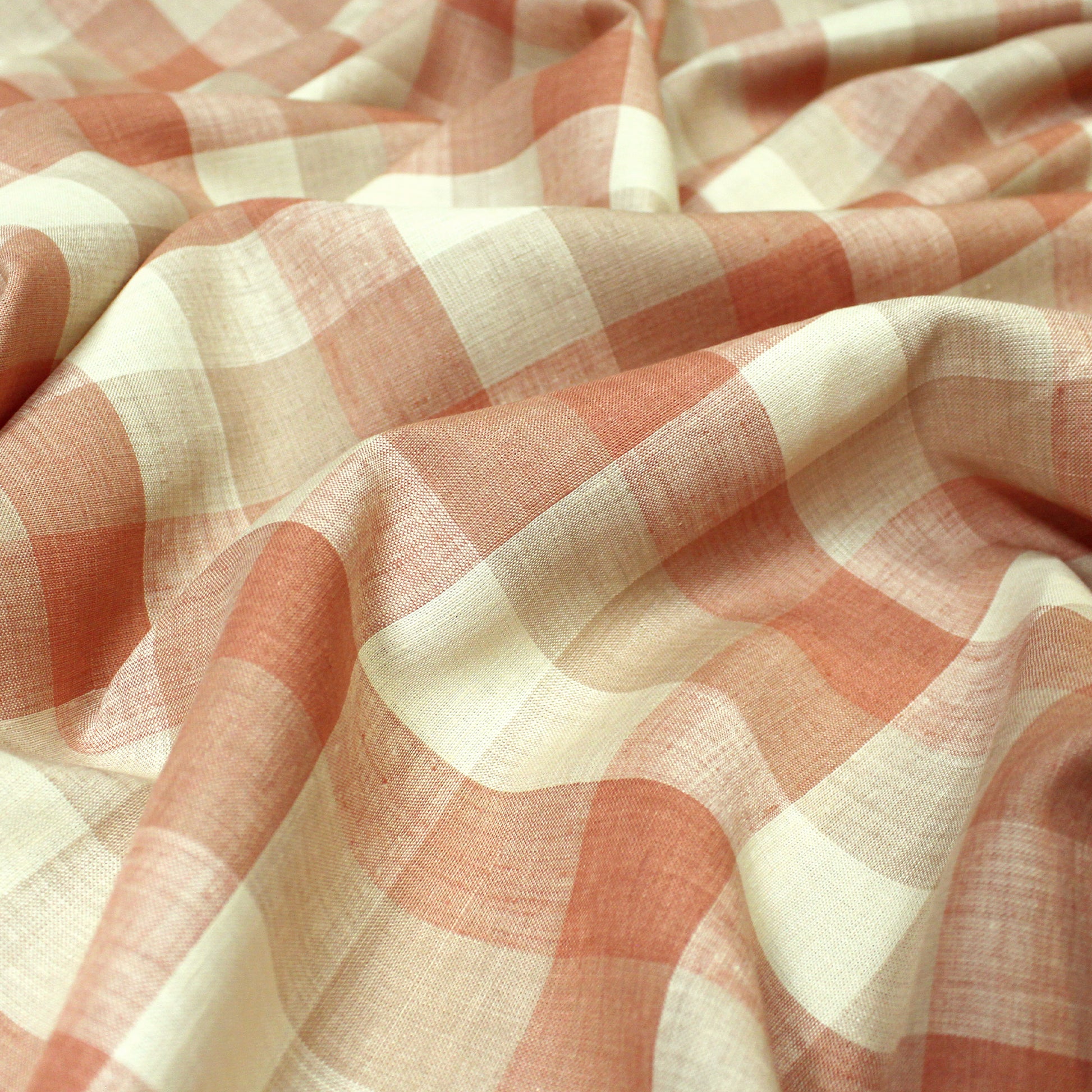 European 'clay check' linen woven