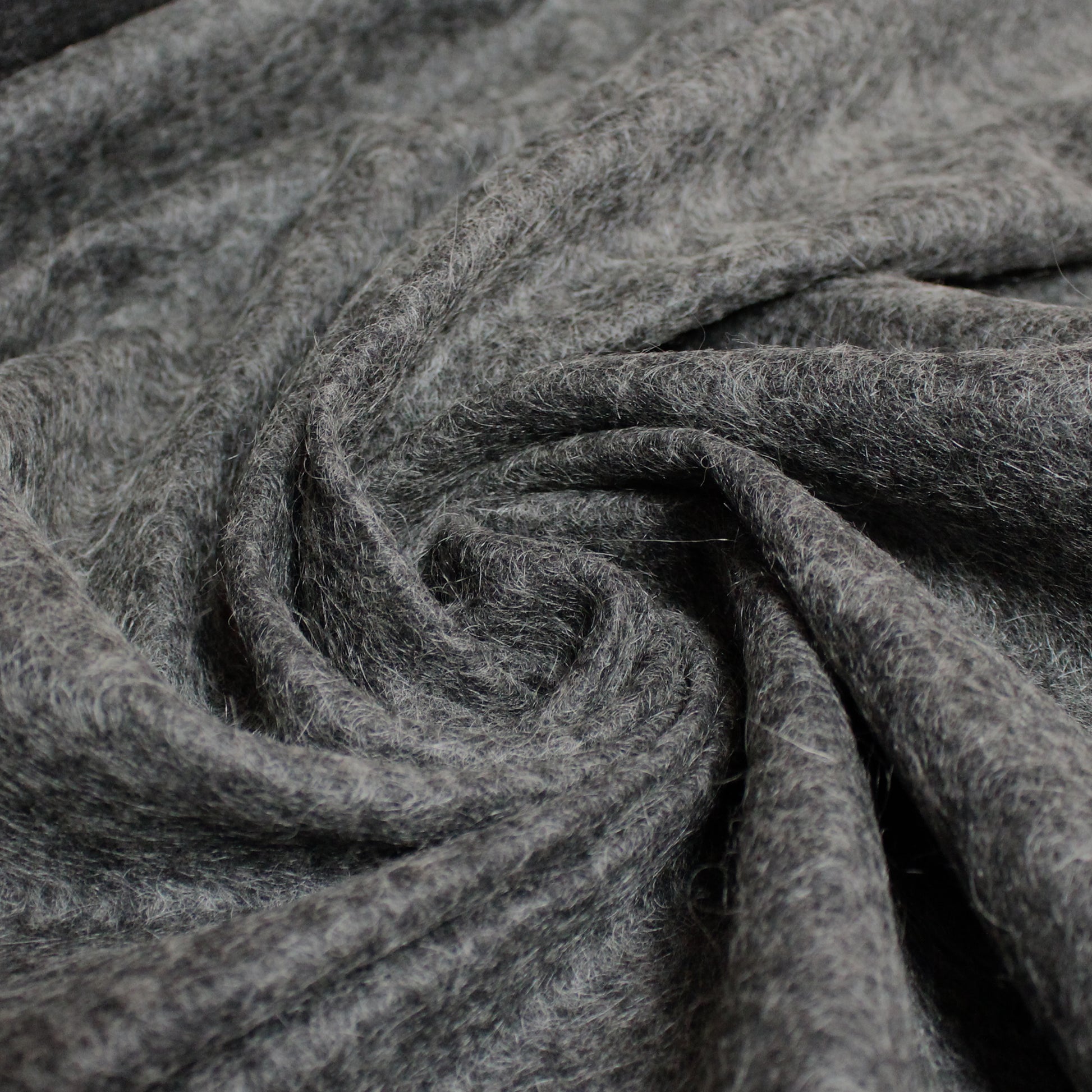 Italian luxury wool blend knit coating - charcoal