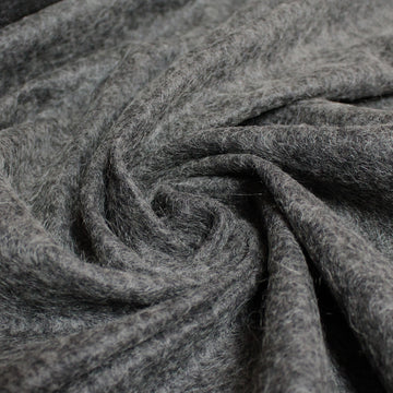 Italian luxury wool blend knit coating - charcoal