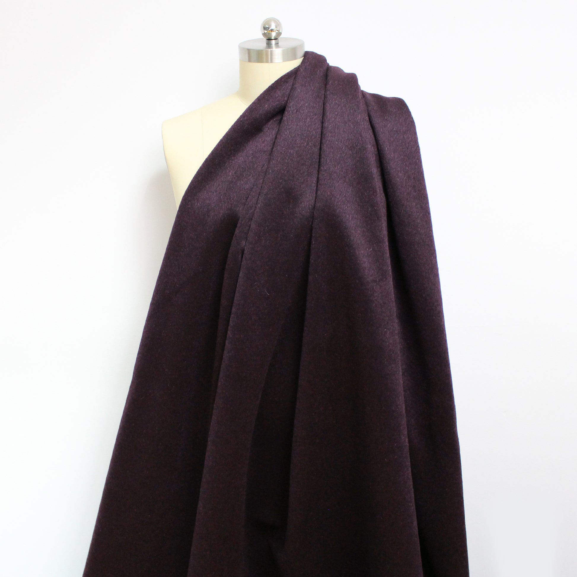 Italian luxury mohair coating - deep plum