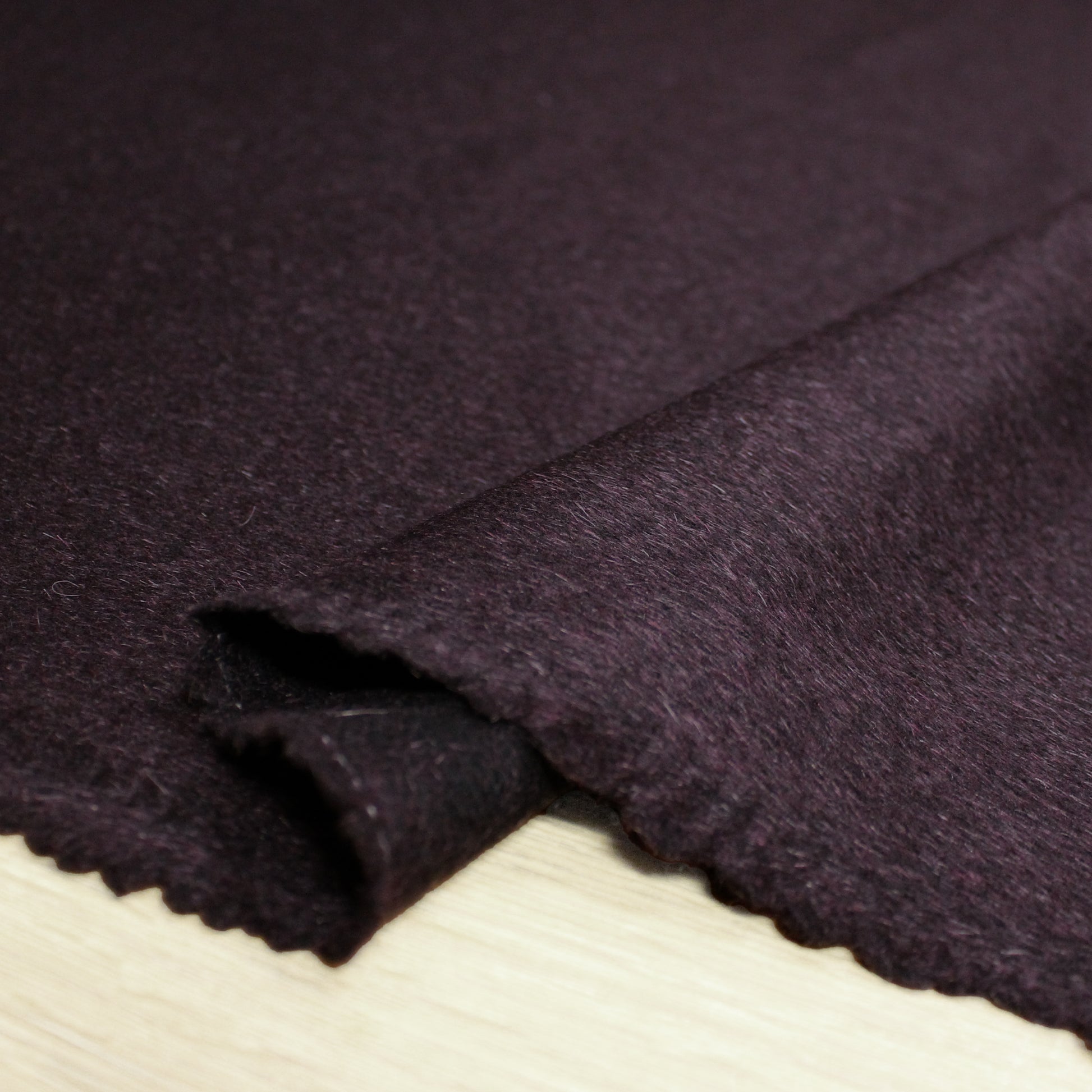 Italian luxury mohair coating - deep plum