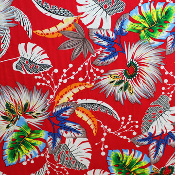 'crimson paradise' drapey rayon voile