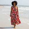 'crimson paradise' drapey rayon voile