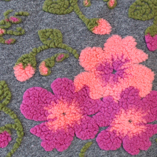 Italian floral boiled wool blend knit - mauve *limited yardage*