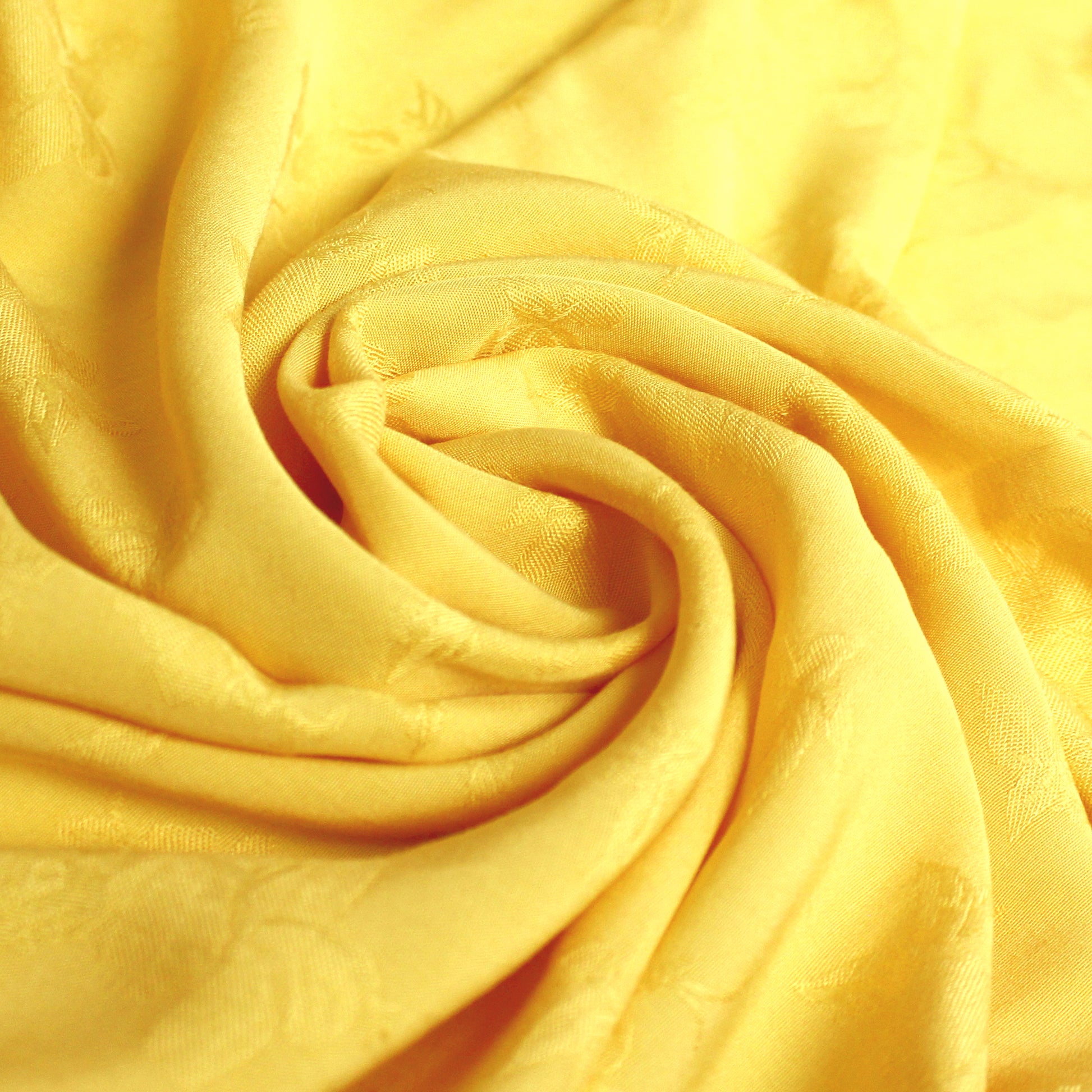 'embossed floral' viscose dobby woven - buttercup