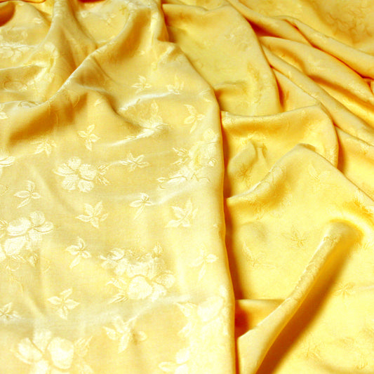 'embossed floral' viscose dobby woven - buttercup