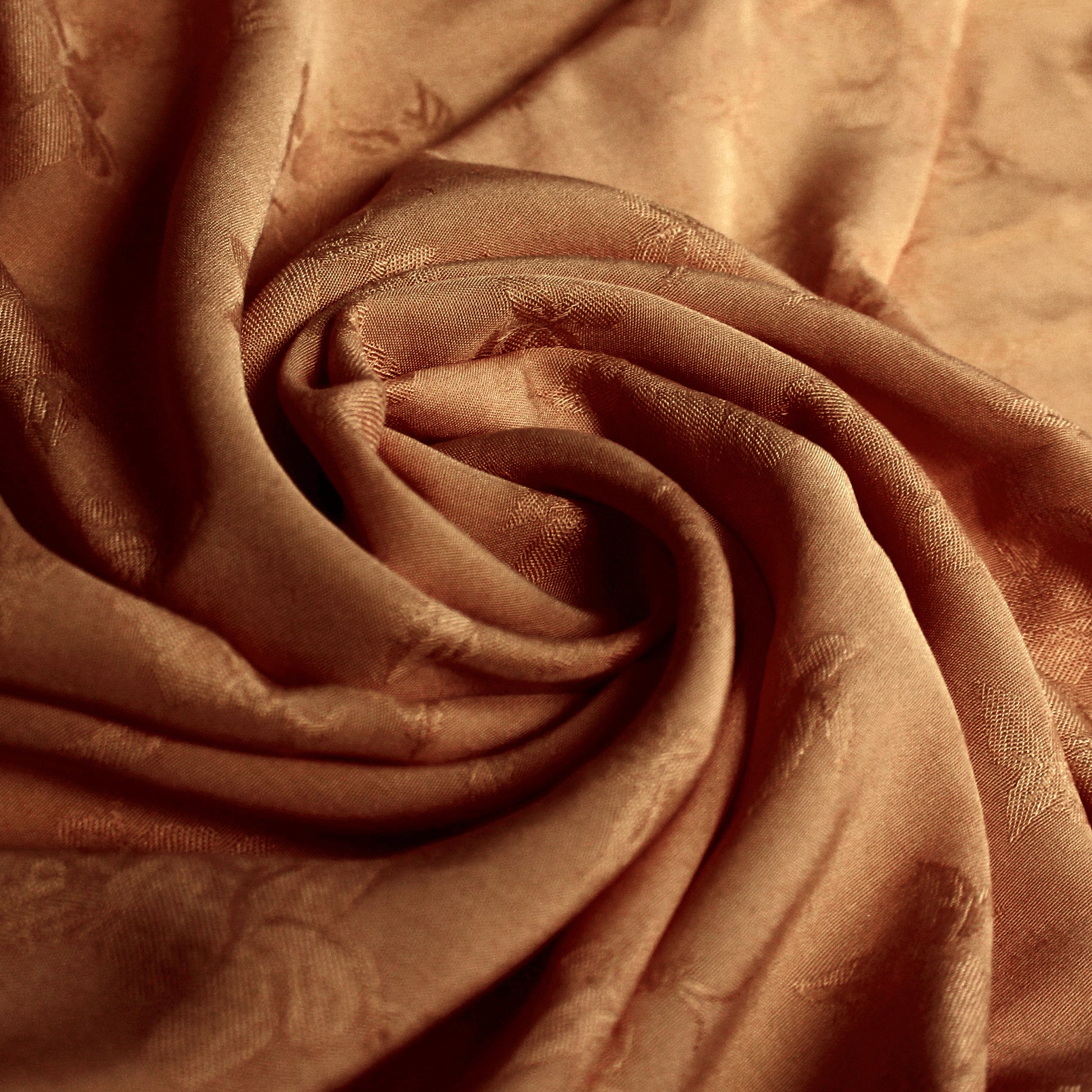 'embossed floral' viscose dobby woven - cacao