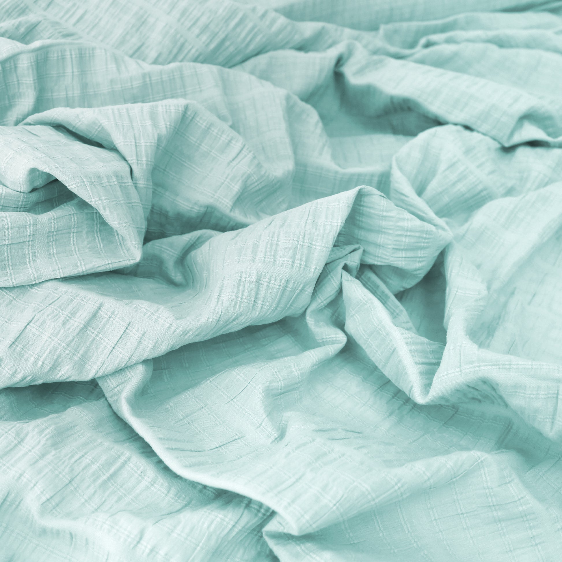 novelty stripe seersucker shirting - pastel sky