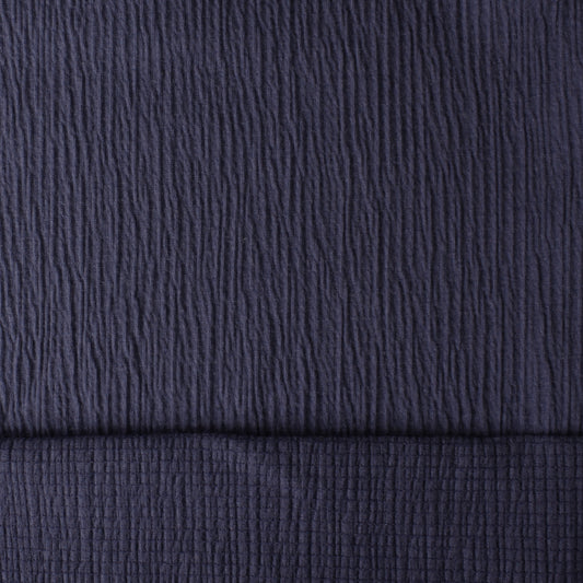 'crinkle cotton' dressweight seersucker - navy