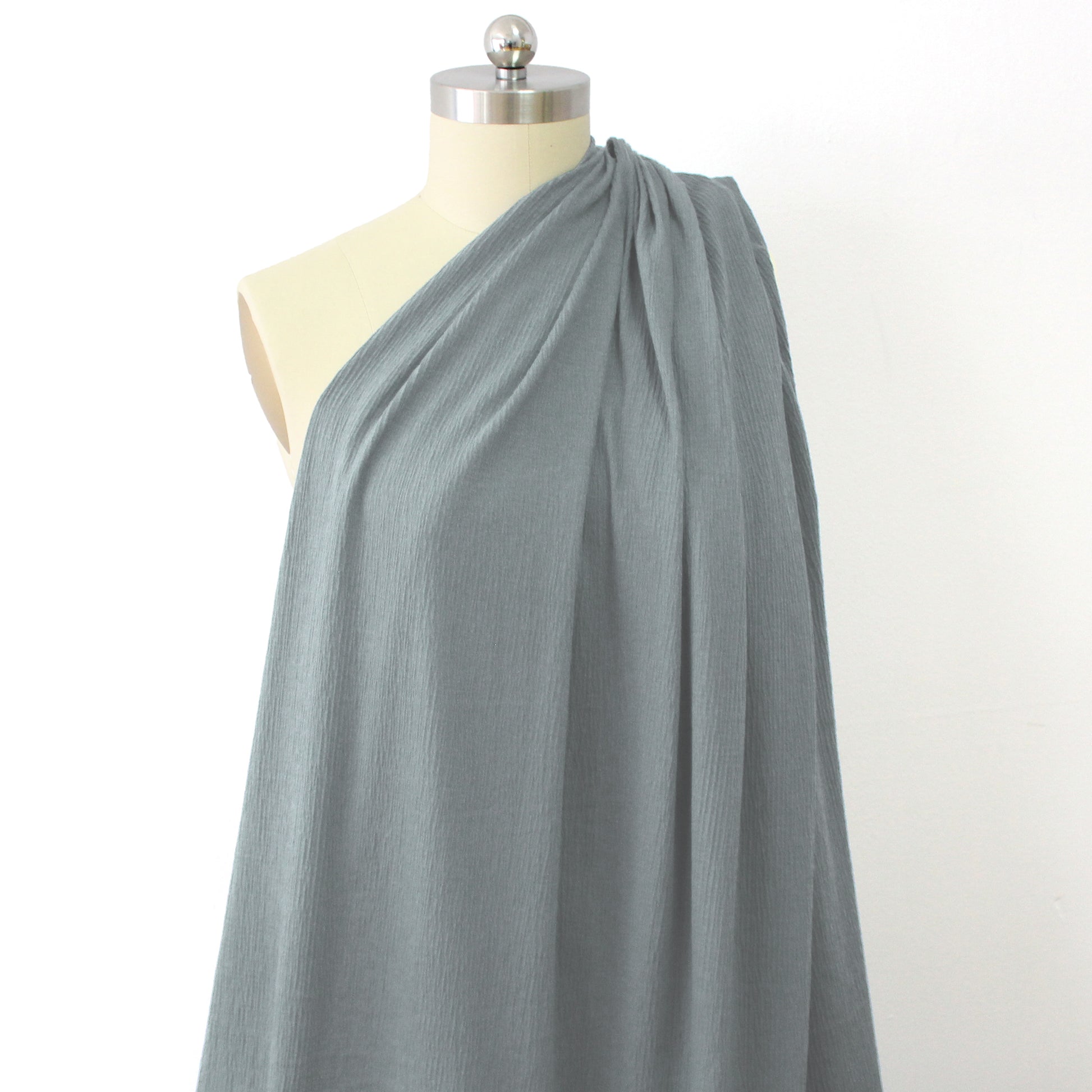 'crinkle cotton' dressweight seersucker - steel