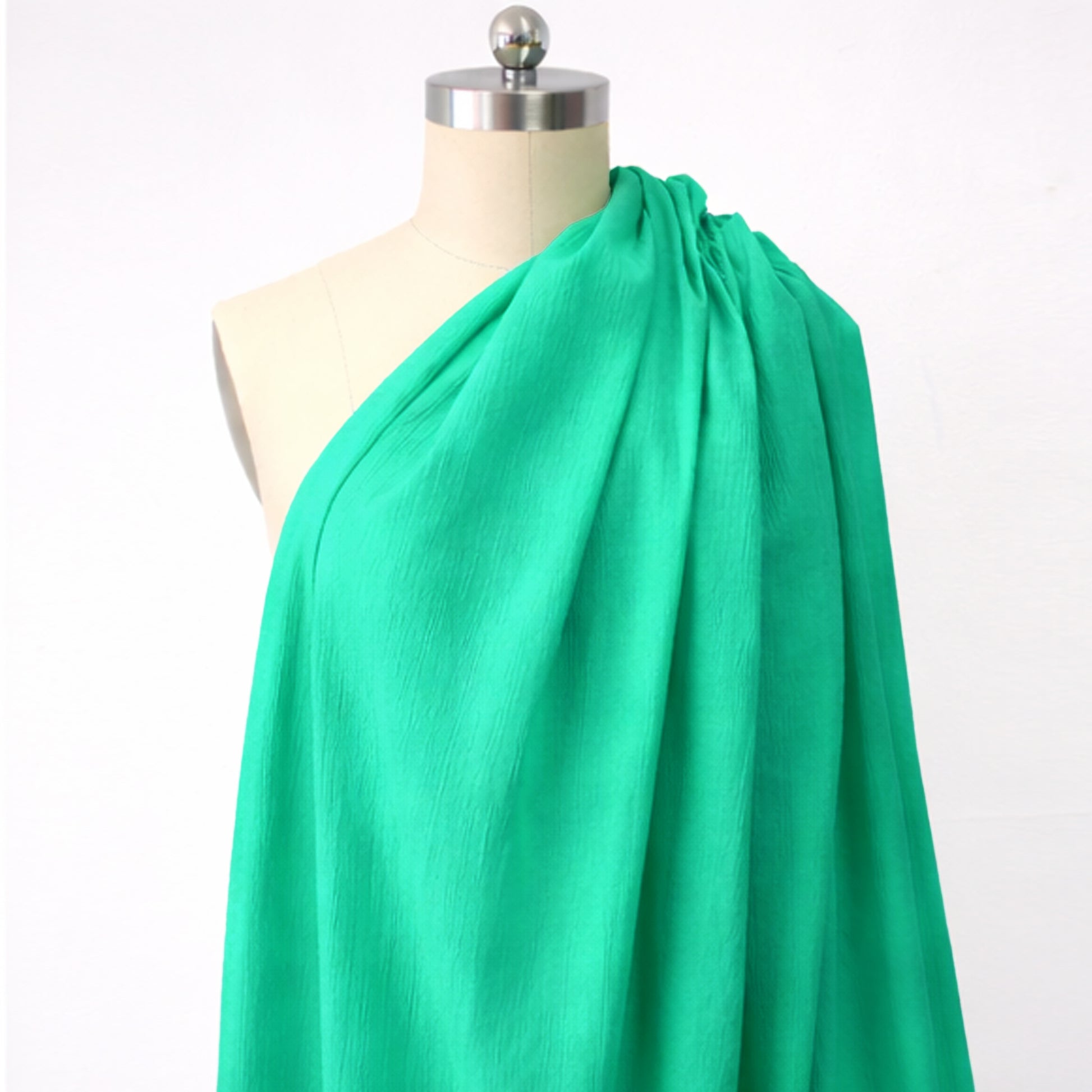 crinkle yoryu all-cotton dressweight woven - jade