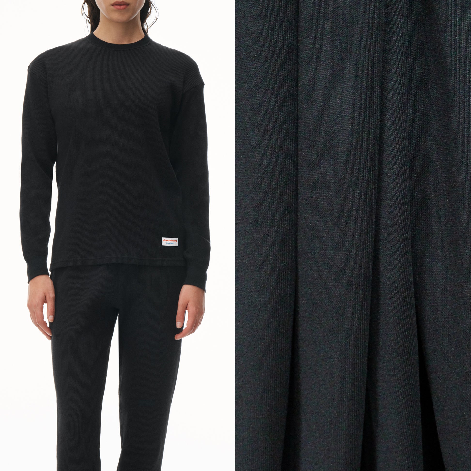 'urban luxury' mid-weight cotton knit - black