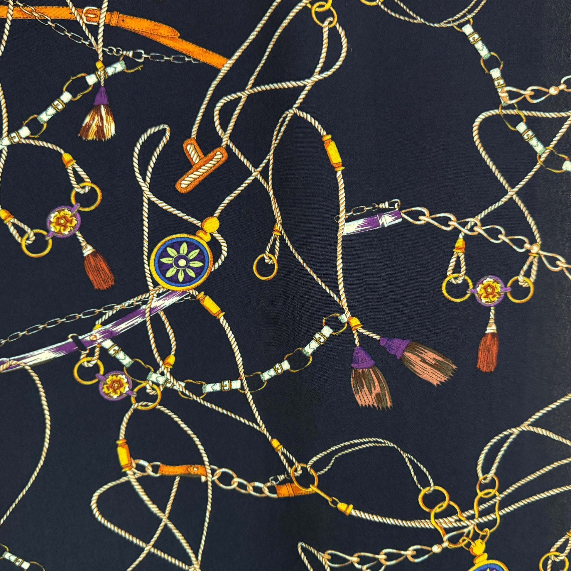 Italian 'derby chains' viscose crepe woven