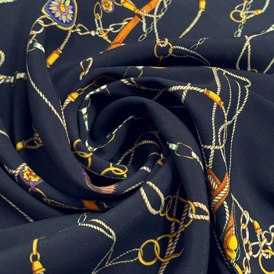 Italian 'derby chains' viscose crepe woven