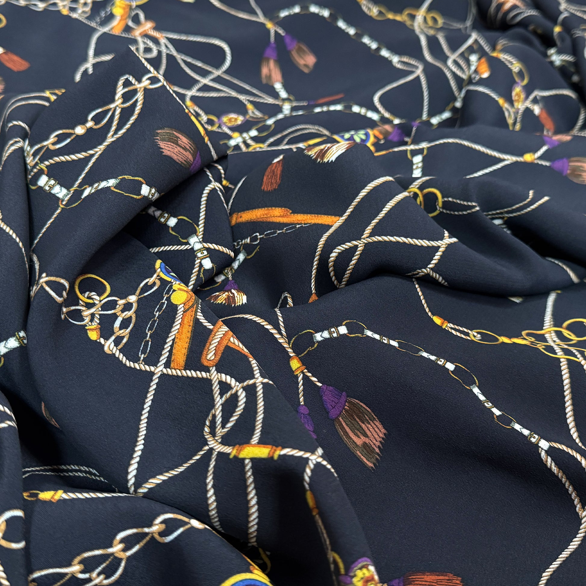 Italian 'derby chains' viscose crepe woven