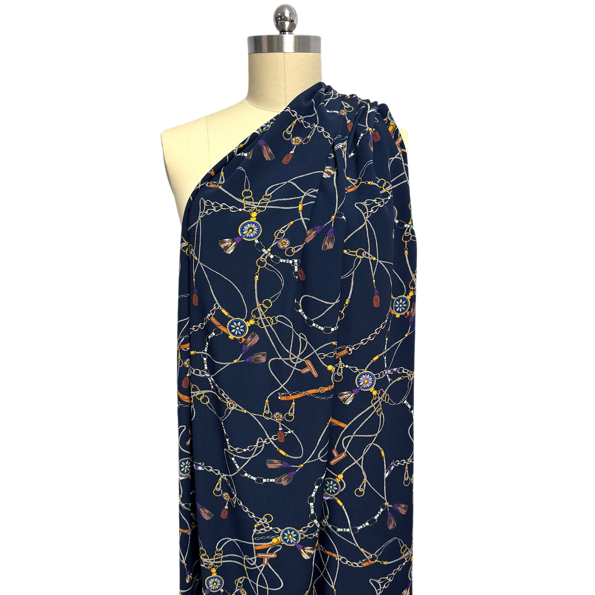 Italian 'derby chains' viscose crepe woven