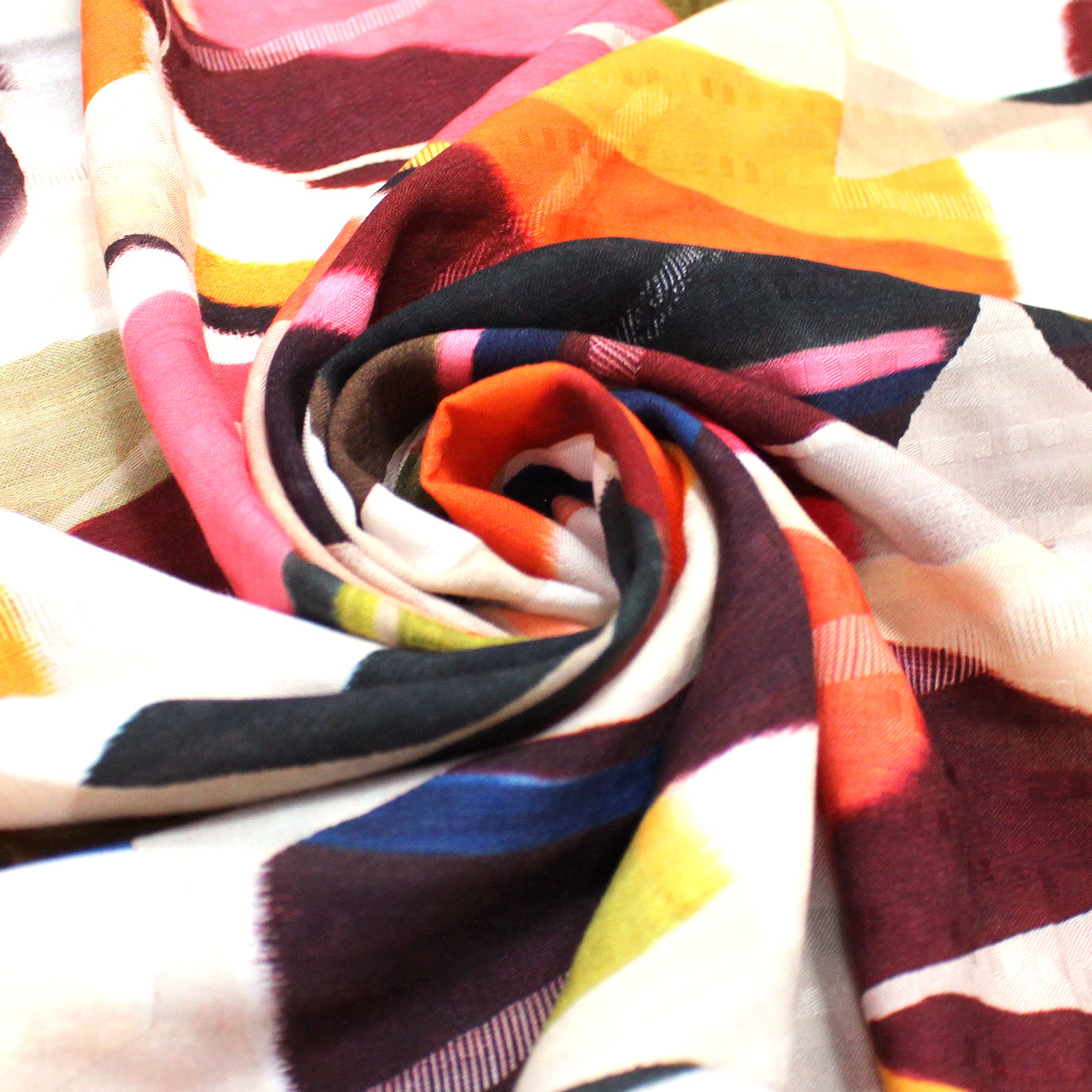 'stipa zela' overprinted jacquard viscose woven