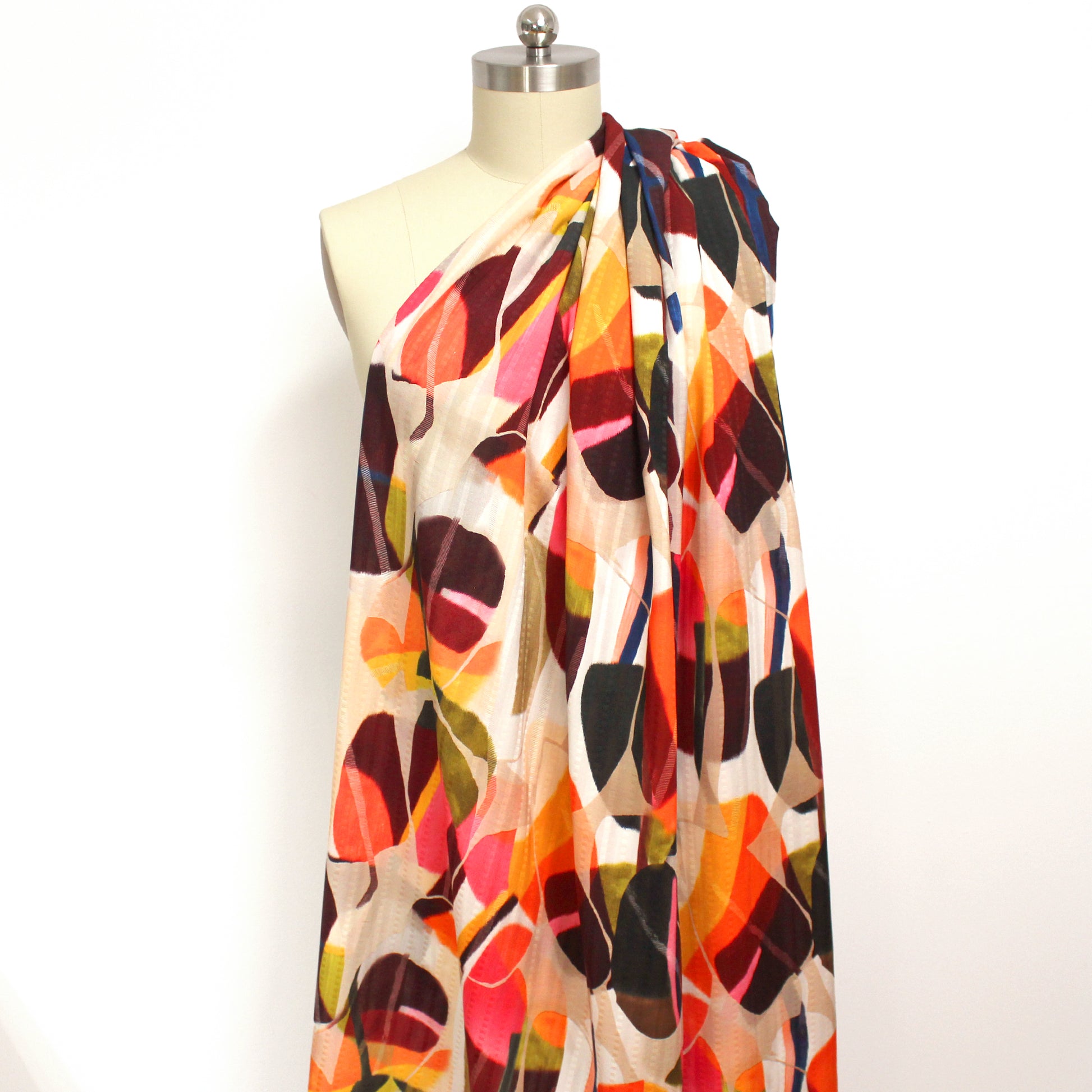 'stipa zela' overprinted jacquard viscose woven