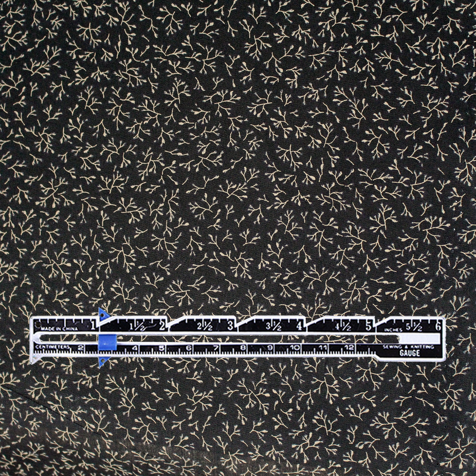 Italian 'midnight sprigs' cotton poplin